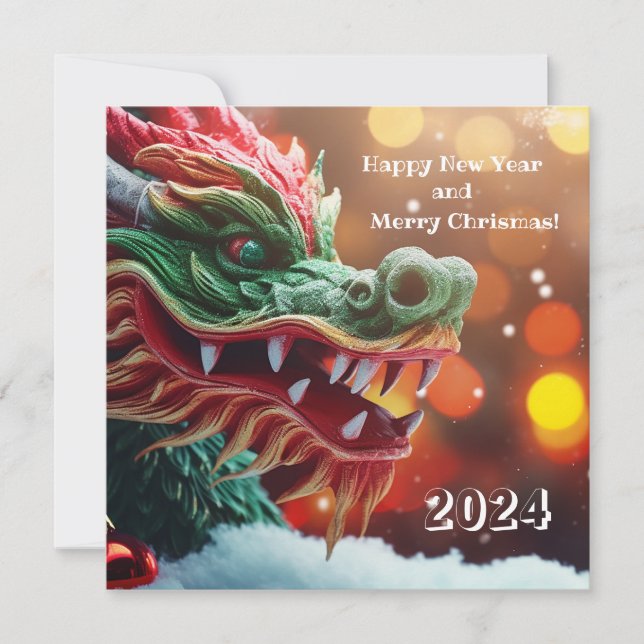 Invitation symbole du dragon chinois 2024 (Devant)