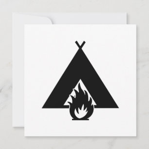 Invitation Symbole du feu de camp et de la tente