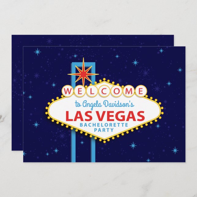 Invitation Symbole du Las Vegas Bachelorette Party (Devant / Derrière)