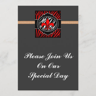 Invitation symbole du zèbre rouge