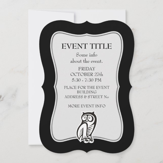 Invitation Symbole hibou blanc (Dos)