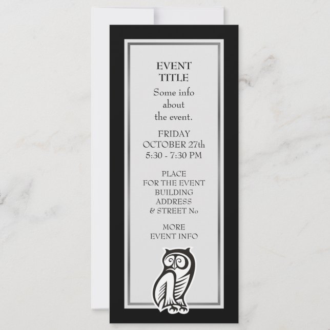 Invitation Symbole hibou blanc (Dos)