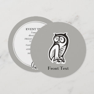 Invitation Symbole hibou noir