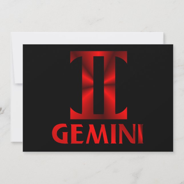 Invitation Symbole Horoscope de Gemini rouge (Devant)