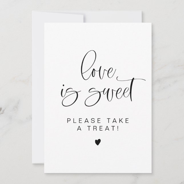 Invitation SYMBOLE JOLIE Minimalist Love is Sweet Treat Favor (Devant)