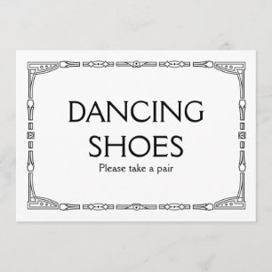 Invitation Symbole Mariage Art Déco "Chaussures de danse"