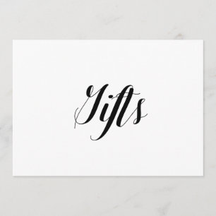 Invitation Symbole Mariage de style calligraphie "Cadeaux"