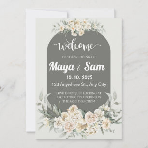 Invitation SYMBOLE Mariage Floral Vert Sage Élégant