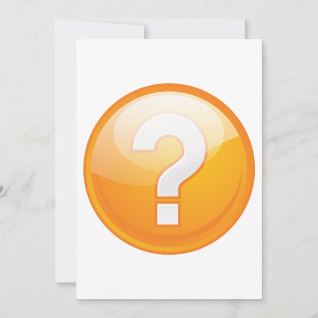 Invitation Symbole moderne gras point d'interrogation orange (Devant)