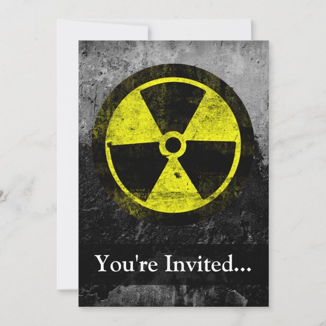 Invitation Symbole radioactif Grunge (Devant)