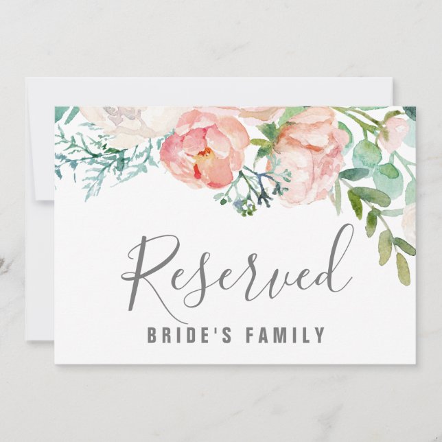 Invitation SYMBOLE RÉSERVÉ Fleurs de pivoines romantiques (Devant)