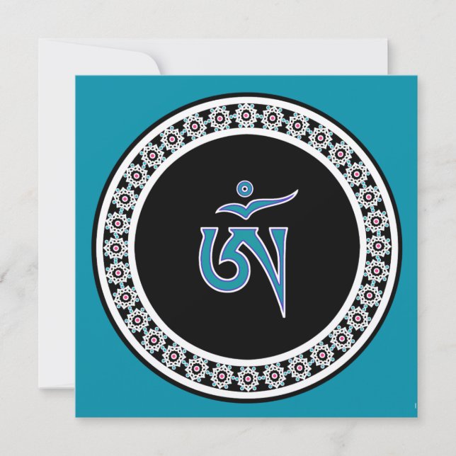 Invitation Symbole tibétain de l'Om dans la ceinture de bijou (Devant)