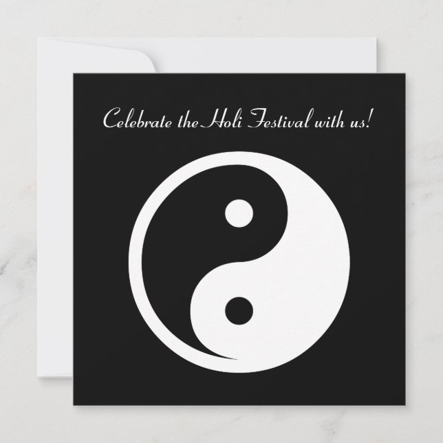 Invitation Symbole Yin Yang - dessin de tatouage solide 2 (Devant)