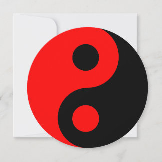Invitation Symbole Yin Yang rouge et noir Anniversaire
