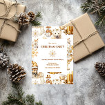 Invitation Symboles de Noël or et blanc<br><div class="desc">Offrez-vous le charme enchanteur des symboles de Noël dorés et blancs,  avec le Père Noël,  des bougies,  des rennes,  des ornements,  un ours polaire et un poinsettia. Ces éléments captivants ajouteront une touche d'élégance à votre décor de vacances.</div>