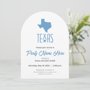 Invitation Symboles du Texas, Texas, bleu