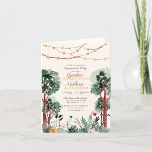 Invitation Sympa Green Botanical Trees Floral Engagement