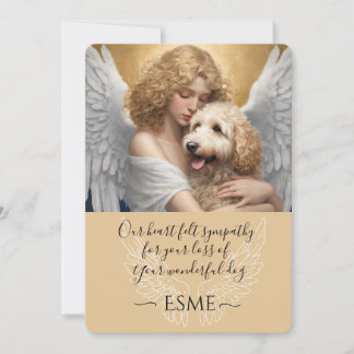 Invitation Sympathie pour la perte de l'art Ange Doodle d'or