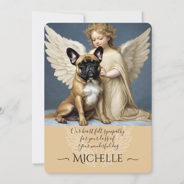 Invitation Sympathie pour la perte French Bulldog Angel Art (Devant)