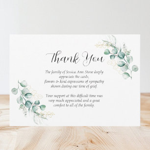 Invitation Sympathy Eucalyptus Floral Merci funéraire