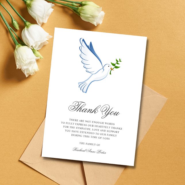 Invitation Sympathy Merci Funeral Dove Bereavement (Créateur téléchargé)