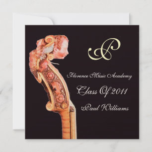 INVITATION SYMPHONIA CLASSIC MUSIC GRADUATION MONOGRAMME