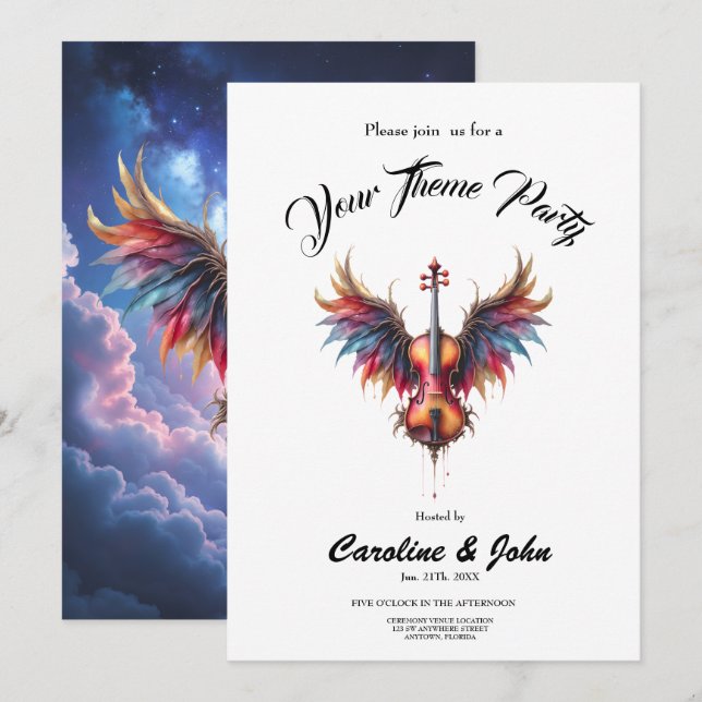 Invitation Symphonie des cieux au clair de lune.  (Devant / Derrière)