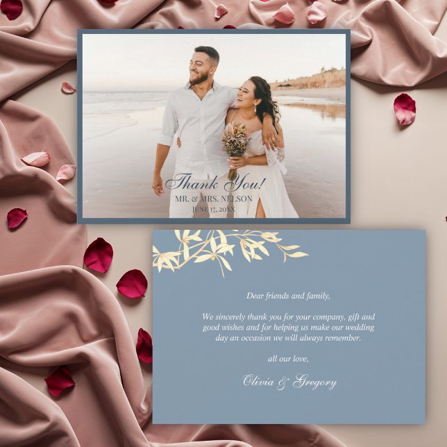 Invitation Symphonie florale intemporelle en Merci bleu (Créateur téléchargé)