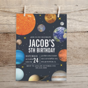 Invitation Système solaire Anniversaire