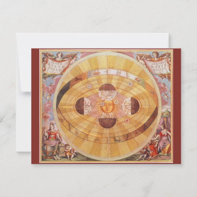 Invitation Système solaire copernicien antique, Astronomie Vi (Devant)