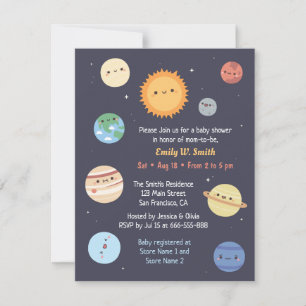 Invitation Système solaire mûr Planètes Solaires Baby shower 