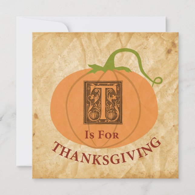 Invitation T est pour Thanksgiving (Devant)