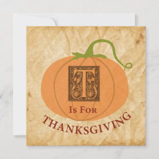 Invitation T est pour Thanksgiving