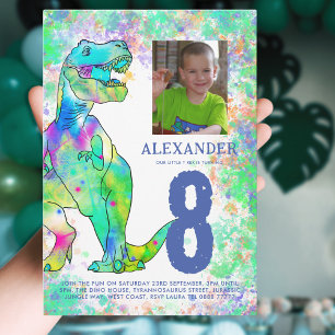Invitation T-Rex Dino 8e fête d'anniversaire