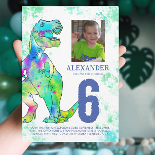 Invitation T-Rex Dinosaur 6e fête d'anniversaire