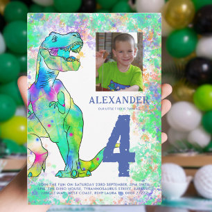 Invitation T-Rex Dinosaur, fête d'anniversaire Photo