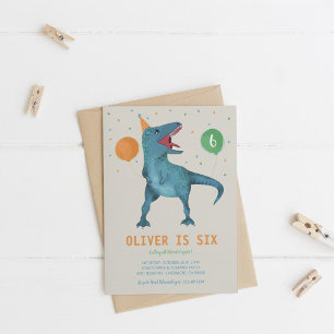 Invitation T-Rex Dinosaur Party fête de l'anniversaire animal