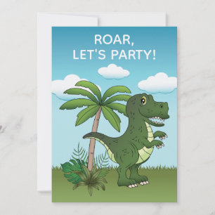 Invitation T-rex Et Pteranodon Dinosaur Anniversaire Enfant M