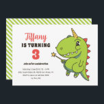 Invitation T-Rex Unicorn Fairy Kids Dinosaur Anniversaire<br><div class="desc">Conception sympa pour les enfants,  garçons ou filles qui aiment les dinosaures,  les dessins animés pour dinos,  T-rex et autres espèces de dinosaures. Parfait pour la fête d'anniversaire à thème Jurassique. Vous pouvez customiser le libellé pour l'adapter à d'autres occasions.</div>