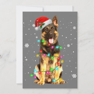 Invitation T-shirt de Noël de l'arbre de chien de berger alle