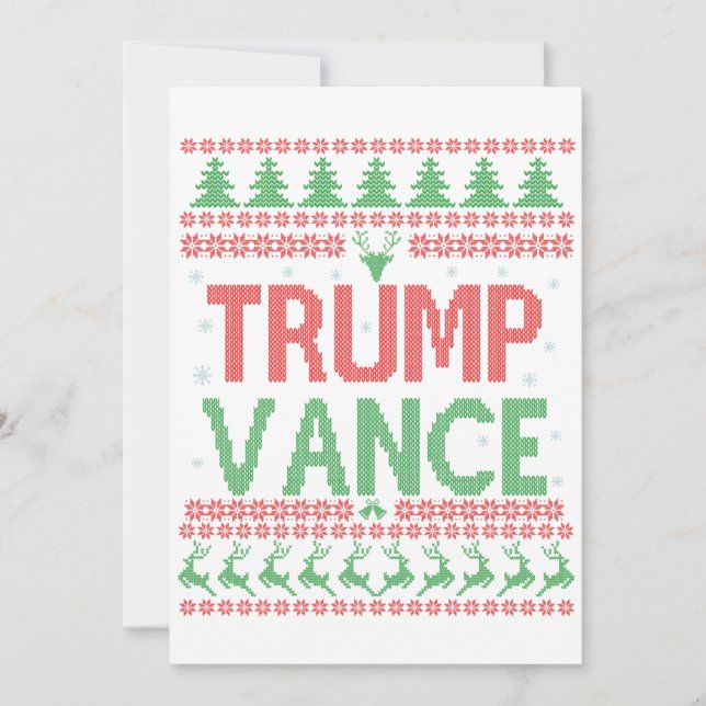 Invitation T-shirt de Noël laid Trump Vance Républicain Xmas (Devant)