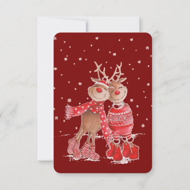 Invitation T-shirt de Noël Renne Mignon – 3D Confortable (Devant)