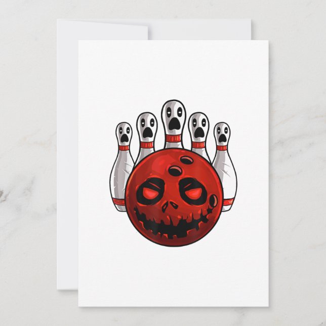 Invitation T-Shirt de Pun Halloween Bowling Quilleur Bowlingw (Devant)
