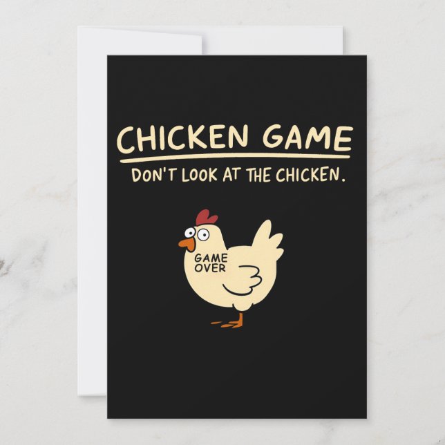 Invitation T-shirt drôle de jeu de poulet | Ne regardez pas l (Devant)