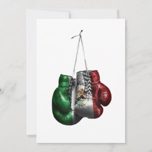 Invitation T-shirt gants de boxe - Mexique drapeau Vintage