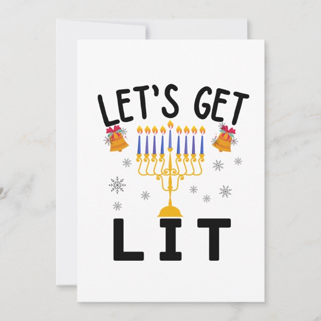 Invitation T-shirt Hanukkah Allumons le Feu (Devant)