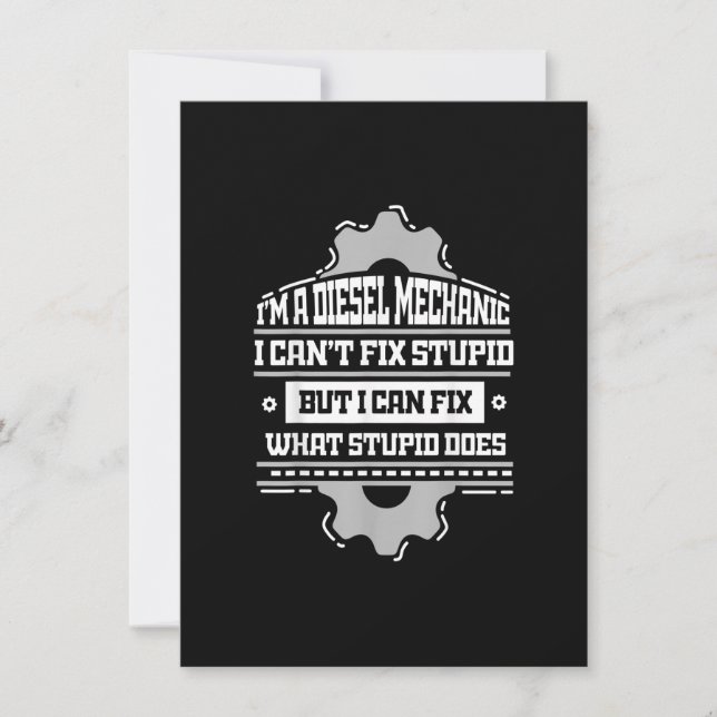 Invitation T-Shirt Humoristique Mécanicien Diesel Camionneur  (Devant)