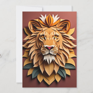 Invitation T-shirt Lion 3D Paper Art Design