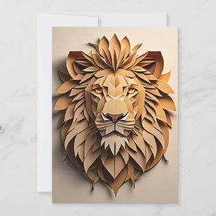 Invitation T-shirt Lion 3D Paper Art Design
