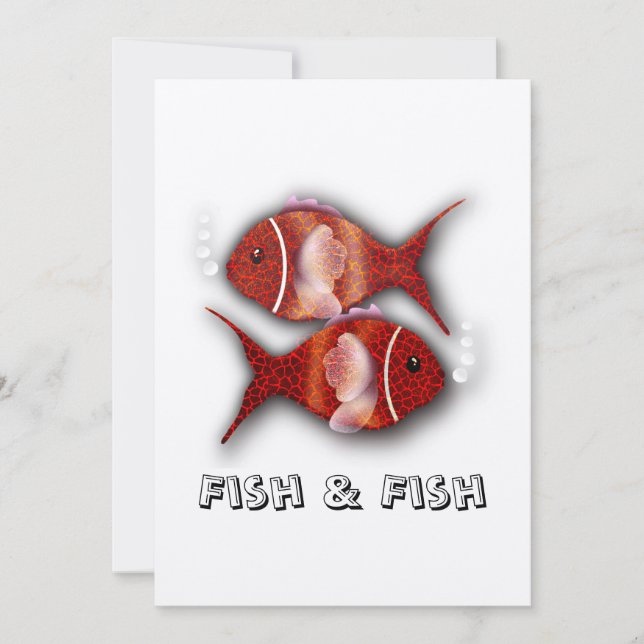 Invitation T-shirt poisson et poisson (Devant)